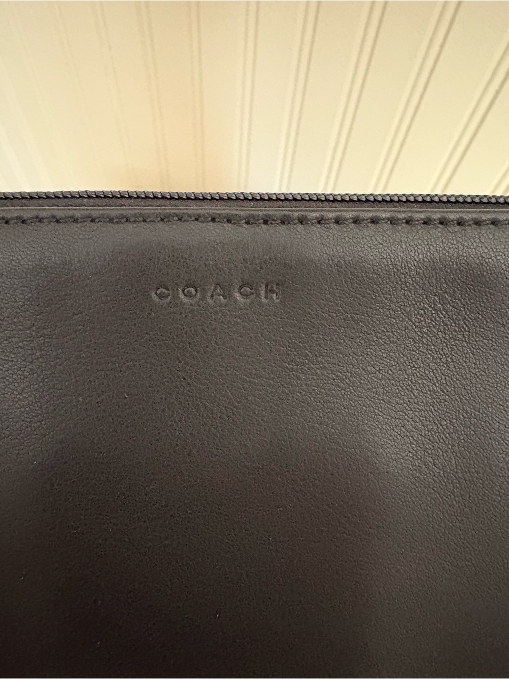 COACH woman’s/ men’s Black Leather Zip Pouch